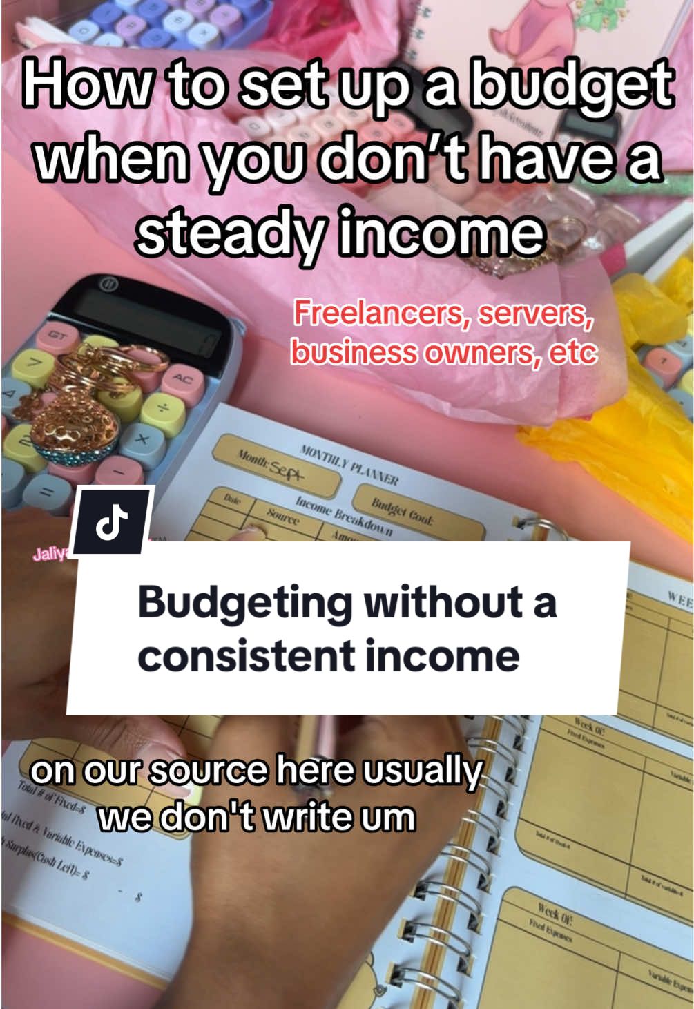 Budgeting without a steady paycheck where to start 💛  Planner from Jaliyah-Kreationz  #jaliyahkreationz #budgeting #custombudgetplan #weeklybudget #budgetcoach 