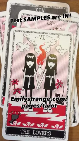 Early “test” samples are in! The tarot deck is coming together and it’s beginning to feel very real. Thanks for the pre-orders, it’s helped a lot! Click LINK IN BIO to grab yours and be a part of making the magic.  #emilythestrange #tarotcards #tarotok #fypage 