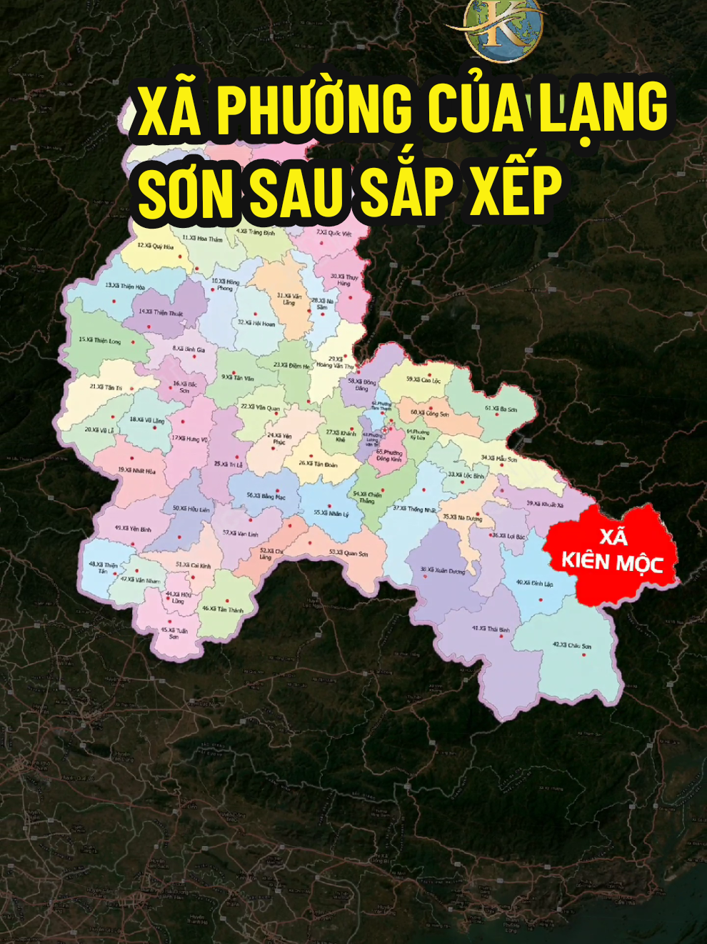 Tỉnh Lạng Sơn sau sắp xếp được chia làm 65 đơn vị hành chính cấp xã, gồm 4 phường và 61 xã. Trong đó, huyện Tràng Định chia làm 7 xã, huyện Bình Gia chia làm 8 xã, huyện Văn Lãng chia làm 5 xã, huyện Cao Lộc chia làm 6 xã, Thành phố Lạng Sơn chia làm 4 phường, huyện Văn Quan chia làm 6 xã, huyện Bắc Sơn chia làm 6 xã, huyện Hữu Lũng chia làm 8 xã, huyện Chi Lăng chia làm 6 xã, huyện Lộc Bình chia làm 7 xã, huyện Đình Lập chia làm 4 xã. Trong đó, Kiên Mộc là xã rộng nhất Lạng Sơn. Bạn đang ở xã phường nào của Lạng Sơn? Hãy để lại bình luận của bạn cho mình nhé! #LạngSơn #XãPhườngCủaLạngSơn 