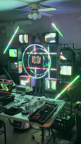 TV Portal - 9x CRT TVs + DIY Pixel Mapped LED Bars + Custom Video Wall Controllers + Resolume Areana #analogvideo #videoartist #newmediaart #techart #visualart 