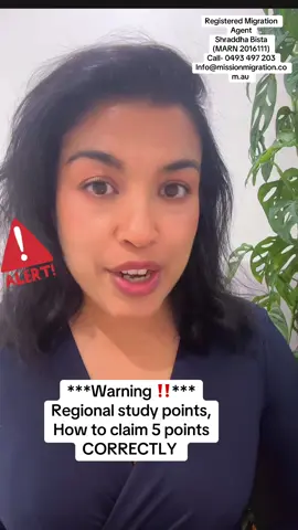 Regional study points-  How to claim 5 points CORRECTLY for 189, 190 & 491 visa. 
