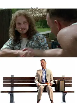 Forrest se lanza al agua nadando hacia el Teniente Dan, quien le pregunta qué hace ahí. Forrest responde que viene a ser el primer oficial de su barco camalonero. Una escena que demuestra amistad, lealtad y humor en medio del océano.