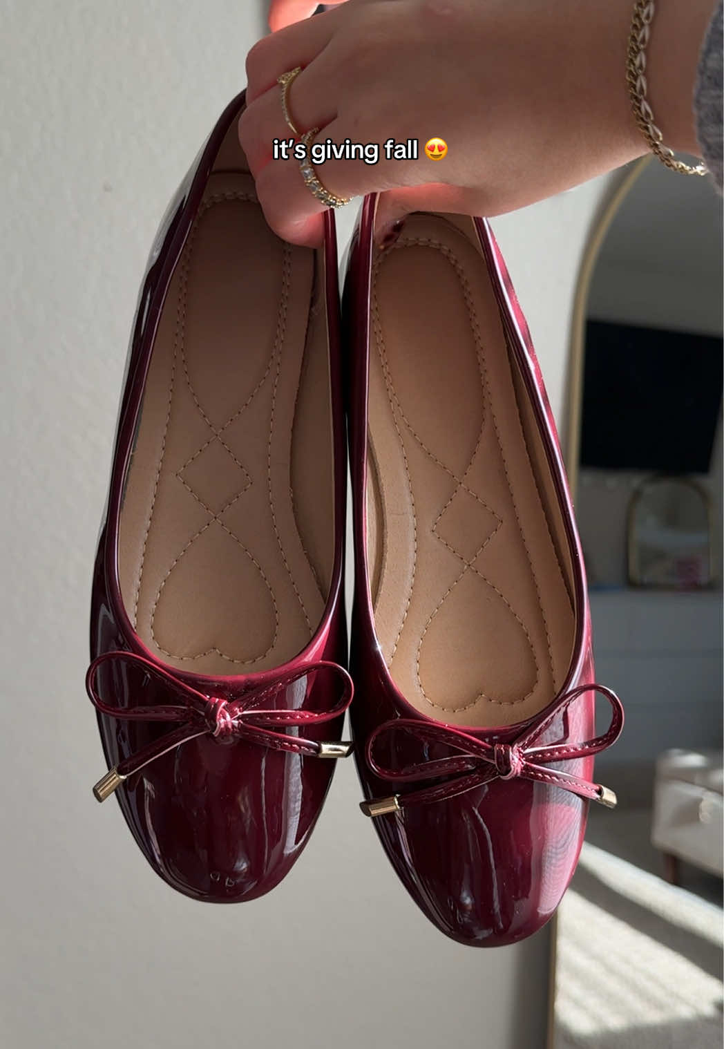 the hearts on the sole 🥹❤️  #flats #shoes #fallshoes #falloutfits #foryou 