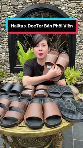 [Halita x DocTor Bản Phối Viền] Dép Nam HaLiTa Da Bò Vân Chống Thấm Nước Đế Băng Nhẹ Có Răng Cưa Chống Trơn Trượt Cao Su #Cindythuytichcuc 