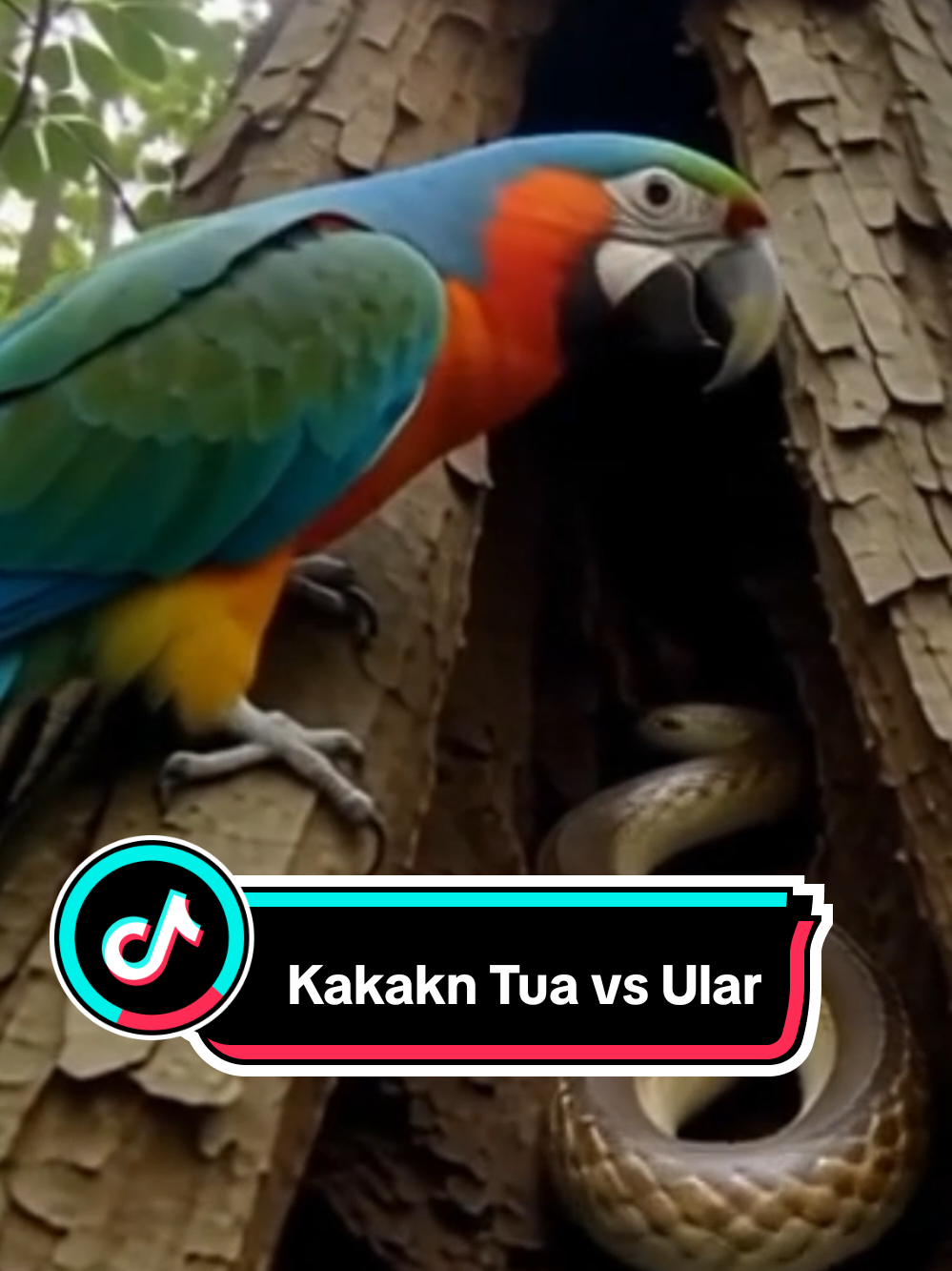Burung Kakak Tua vs Ular #ai #fyp #animalworld #snake #parrot 