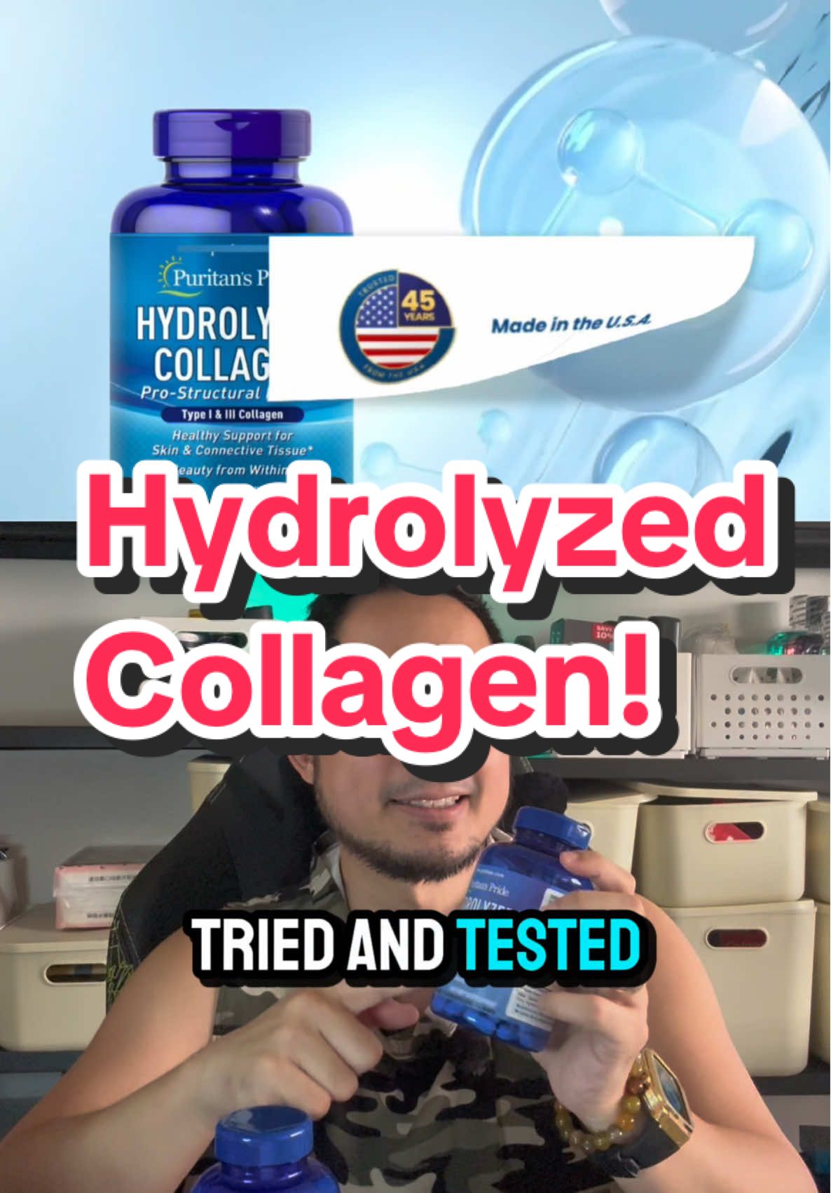Puritans Pride Hydrolyzed Collagen!   Collagen that’s easily absorbed by the body! That gives you benefits such as glowing skin, healthier hair and nails, and many many more! One bottle is good for 45 days! #puritanspride #hydrolyzedcollagen #collagen #healthsupplements #puritans 