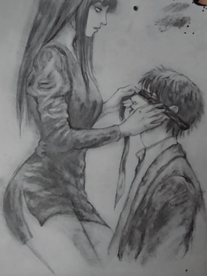 just keep smudging   .  #sketch #Love #animegirl #animeboy #BookTok 