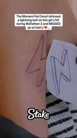 The Moment Kai Cenat tattooed a lightning bolt on this girl LIVE during Mafiathon 3 and MESSED up so bad😭💔… #kaicenat #mafiathon3 #tattoo 