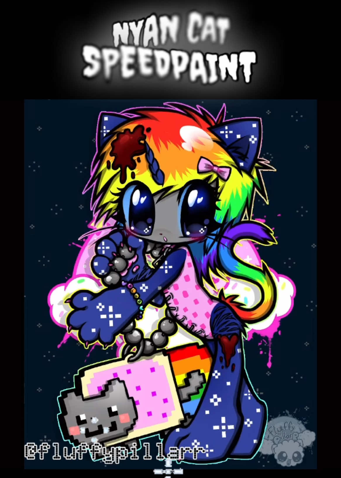 NYANCAT SPEEDPAINT 🌈🐱 instagram: @ fluffypillarr  #art #nyancat #speedpaint #artist #kawaii 