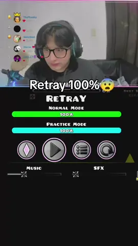 retray 100% sin noclip  #geometrydash #paratii #geonetrydashmemes #tiktoklive #livehighlights 