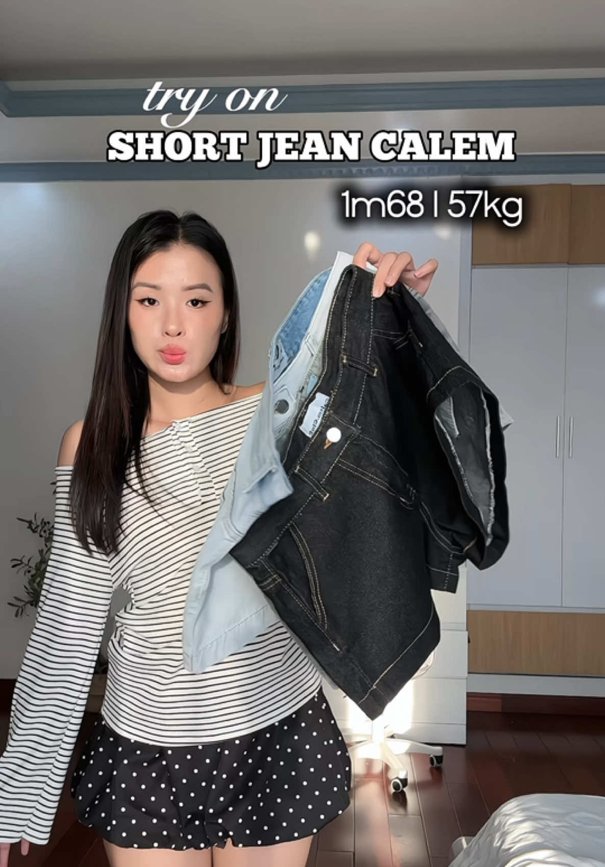Try on quần short jean Calem❤️‍🔥🔥 #tryon #quanshort #jeans #quanjean #mixandmatch 