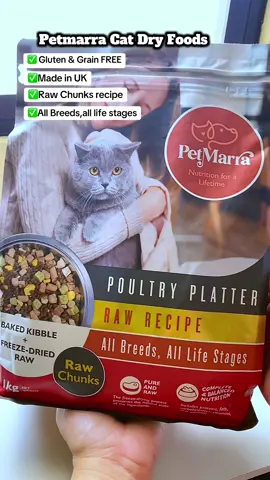 Petmarra Cat Dry Foods.Raw Chucks Recipe 1kg All Breeds #petmarra #petmarracatfood #petmarradryfood #petmarrapoultryplatter #catfood 