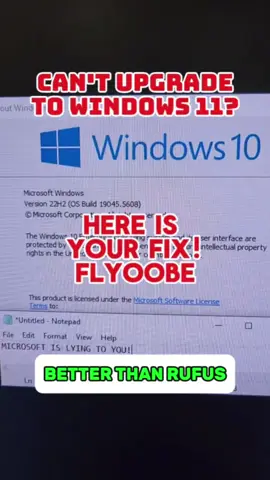Upgrade to Windows 11 from ANY Windows 10 PC easily. #windows11 #windows10 #upgrade #flyoobe #flyby11