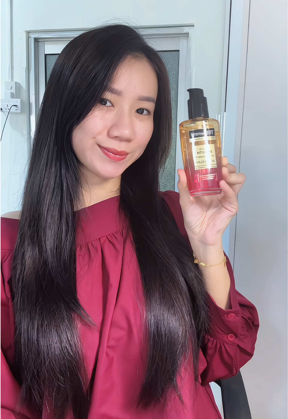 Tóc bóng, tóc mượt, tóc thơm chuẩn salon đây nè mấy bà 😘✅ #TRESEMME #keratinsmooth #hoptaccungUnilever