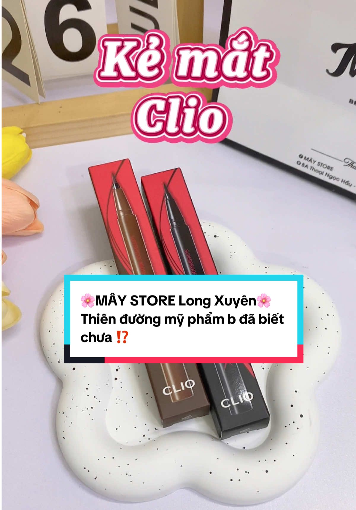 ✨ Mắt xinh chỉ với 1 nét! Clio eyeliner nâu dịu – đen sắc, waterproof, lâu trôi cả ngày #longxuyenangiang #maystorelx #kẻ mắt chì clio #fyp #myphamchinhhang 