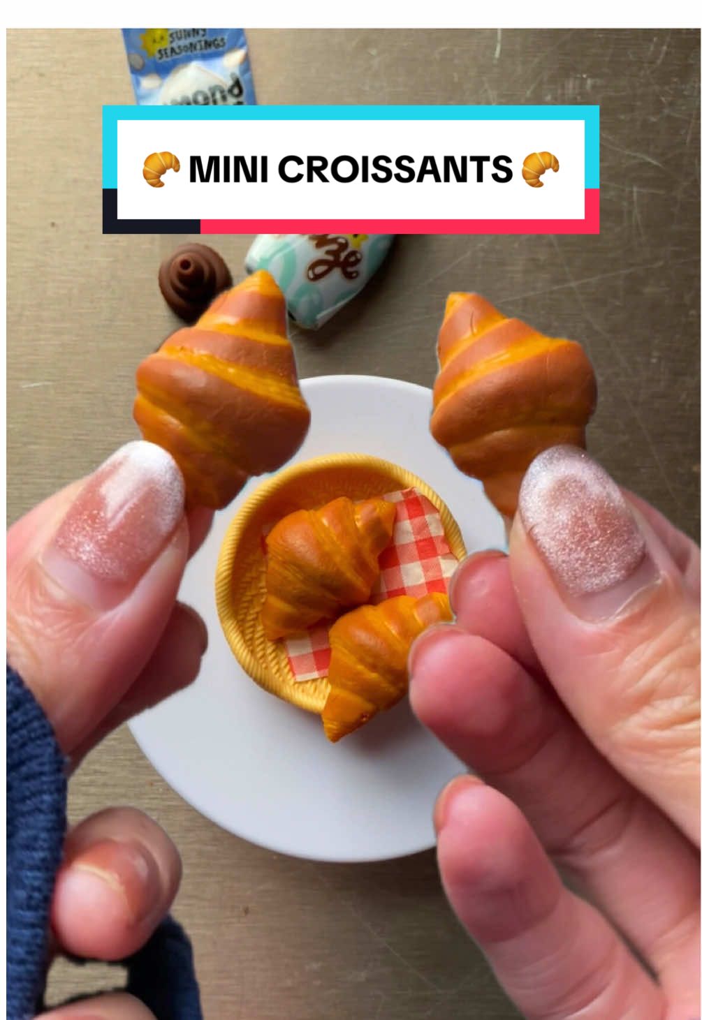 🥹🥐 cutest mini croissants 🥐 #makeitmini #croissant #croissants #asmr #miniverse  