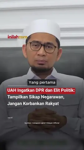 Ustaz Adi Hidayat (UAH) menyampaikan catatan kritisnya atas dinamika unjuk rasa yang memanas sejak akhir Agustus 2025.  Melalui unggahan video di kanal YouTube, UAH menegaskan perlunya sikap kenegarawanan dari para elit, baik eksekutif maupun legislatif, agar kepentingan rakyat tidak dikorbankan. UAH juga menyoroti tragedi meninggalnya Affan Kurniawan, pengemudi ojek online yang tewas dilindas kendaraan taktis Brimob. Ia menilai langkah-langkah persuasif lebih efektif untuk meredam eskalasi. Khusus bagi DPR, UAH menilai lembaga legislatif gagal menyediakan ruang komunikasi yang efektif dengan rakyat. Ia menyebut jarak antara aspirasi masyarakat dan gedung parlemen terlalu jauh. Dalam pesannya, UAH juga mengusulkan reformasi struktur parlemen. Menurutnya, DPR bisa dibagi menjadi dua unsur: Dewan Perwakilan Daerah (DPD) yang fokus menyerap aspirasi rakyat, dan Dewan Perwakilan Partai (DPP) yang fokus pada check and balance politik. #InilahNews #UstazAdiHidayat #AdiHidayat #Inilahcom #titiktengah #titikcerah 