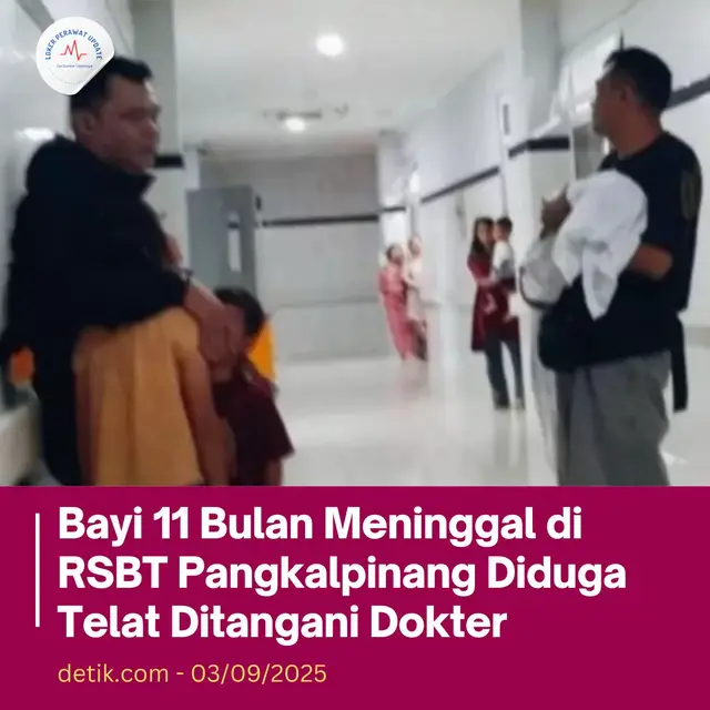 Seorang bayi berusia 11 bulan berinisial AZ meninggal dunia akibat diduga telat ditangani oleh pihak Rumah Sakit Bakti Timah (RSBT) Kota Pangkalpinang. Video meninggalnya AZ viral di media sosial (medsos). Dilihat dari video yang diterima detikSumbagsel, video viral berisikan luapan kekecewaan oleh Ibu bayi AZ, Ayi terhadap pihak RSBT yang dianggap telah menangani anaknya hingga menyebabkan meninggal. Di video itu terlihat seorang laki-laki menggendong bayi, belakang disebut adalah AZ. Terdengar pula tangisan kekesalan sang Ibu dari video tersebut. Tepatnya di depannya terlihat sejumlah pria berbaju hitam diduga petugas keamanan RS. 