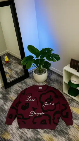 Sweater Despair Bloom Maroon by Roofair Knitwear#sweater #crewneck #crewneckoversize 