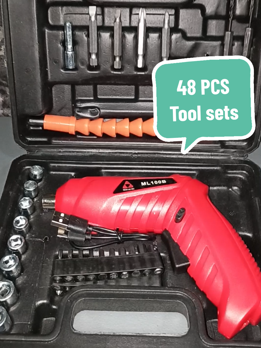 Mitsushi 48pcs 4.8v foldable cordless screwdriver toolkit tool set screw mini drill tiktok affiliate new affiliate wirelesstools battery operated socket allen wrench #mitsushi  #toolsset #wireless #foryou #trendingproduct 