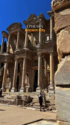 Ephesus Ancient City, located in Selçuk, İzmir, dates back to 6000 BC and was a major trade and cultural center during the Hellenistic and Roman periods. The Temple of Artemis (one of the Seven Wonders of the Ancient World), the Library of Celsus, the Great Theatre, and the Terrace Houses are among its most significant landmarks. Considered a sacred site for Christianity as well, Ephesus has been on the UNESCO World Heritage List since 2015. 📍Ephesus Ancient City-Izmir-Turkiye🇹🇷 #Ephesus #AncientCity #TurkeyTravel #History #UNESCO   