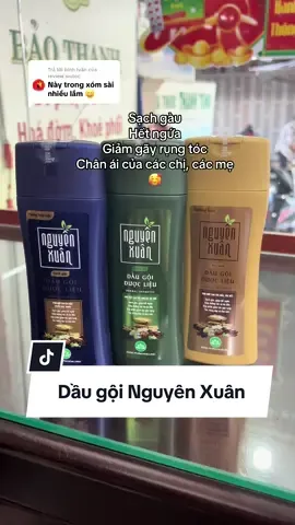 Trả lời @review.siutoc Dầu gội dược liệu Nguyên Xuân giúp sạch gàu, hết ngứa, giảm gãy rụng tóc, cho mái tóc chị em mình lúc nào cũng khoẻ và đẹp nè 🥰🥰🥰 #daugoi #daugoithaoduoc #daugoitrigau #nguyenxuan #thuha 