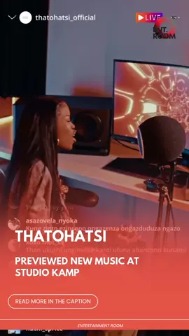 Thatohatsi gave fans an exclusive preview of unreleased music during a Studio Kamp session, showing why she’s one of the most exciting voices to watch right now 🎶✨ #Thatohatsi #StudioKamp #UnreleasedMusic #NewMusicAlert #SAArtists 