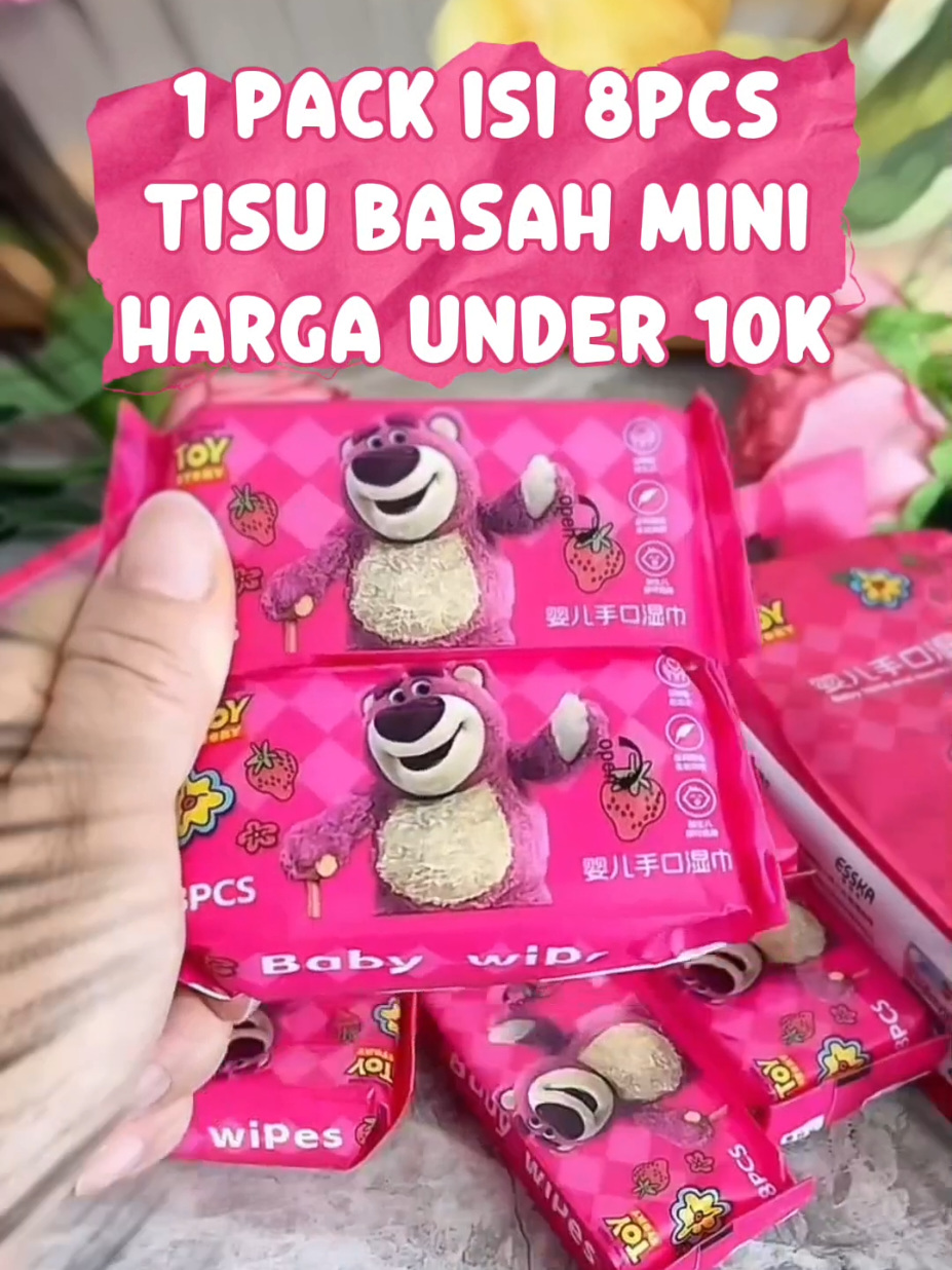 yuk di borong tisu basah nya 1 Pack isi 8 tisu basah mini. wet tissue mini travel.. #tisubasah #tisubasahmini #tisu #tisuwajah #fyp 