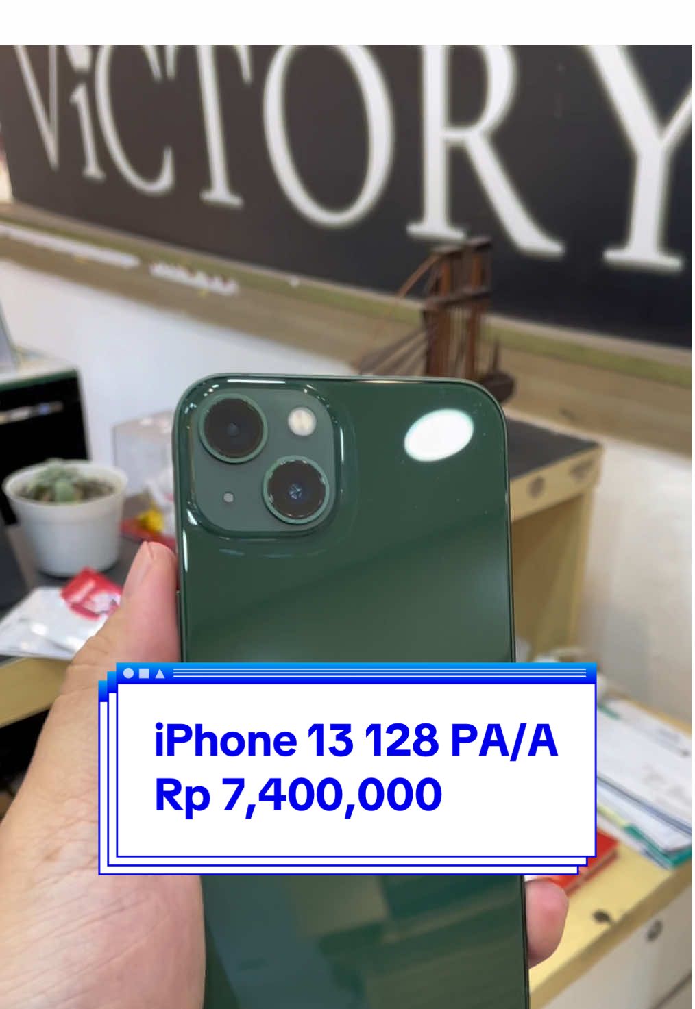 iPhone 13 128 iBox Green Rp 7,400,000 #iphone13 #iphone13green #iphone13ibox #kreditiphone #iphonetangcity  @iPhone Victory tangcity mall 