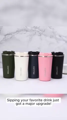 【COD】304 Stainless Steel Coffee Cup Mug With Double Lid Vacuum Insulation Water Bottle Tumbler Hot And Cold 24 Hours For Travel Home Office 380/510ML Flasks Metal Bottled Portable Insulated 