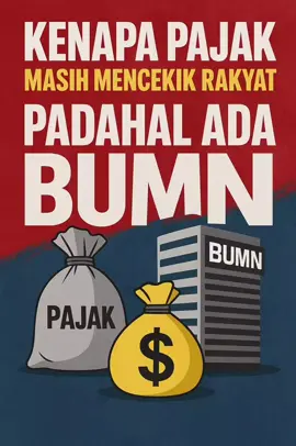 KENAPA PAJAK MAKIN MENCEKIK PADAHAL ADA BUMN ? Pajak hari ini semakin mencekik rakyat kecil, padahal Indonesia punya ratusan BUMN dan sumber daya alam melimpah. Ironisnya, justru banyak tambang, migas, dan perkebunan strategis dikuasai swasta. Negara bukan hanya kehilangan kendali, tapi juga kehilangan potensi pemasukan besar. Dividen BUMN tak sebanding dengan nilai asetnya, sementara kebocoran pajak korporasi raksasa sering mangkrak. Mengapa rakyat terus jadi tumpuan? Bukankah seharusnya negara lebih dulu mengoptimalkan BUMN dan menertibkan pengelolaan SDA? Dengan tata kelola yang bersih, transparan, dan berorientasi pada kepentingan publik, BUMN bisa menjadi tulang punggung APBN. Maka beban rakyat bisa dikurangi, dan kemandirian ekonomi bangsa bukan hanya jargon, tapi kenyataan.” #PajakMencekikRakyat #OptimalisasiBUMN #KedaulatanEkonomi #StopEksploitasiSDA #KeadilanFiskal