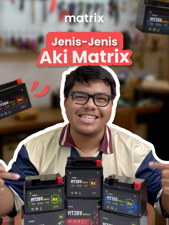 Aki Matrix punya 3 jenis sesuai dengan tipe dan cc motor ya! Segera dapatkan Aki Motor Matrix untuk motormu yang awet dan gak mau drama aki soak ya!