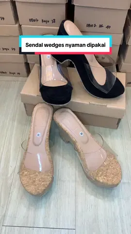 Yg lagi nyari sendal wedges cus langsung co di keranjang kuning  #sendal #sendalwanita #wedges #heelswanita #fyp 