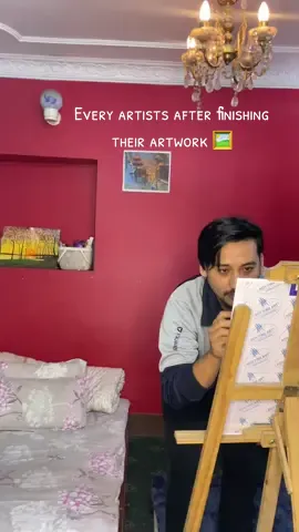 Every artists after finishing their artwork 🖼️ #foryou #fy #fyppppppppppppppppppppppp #viral #nepal 
