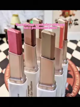 Two-color eye shadow stick Pearl glitter waterproof earth tone#Eyeshadowstick#Earthtoneeyeshadow#Twocoloreyeshadowstick#tiktokshop 