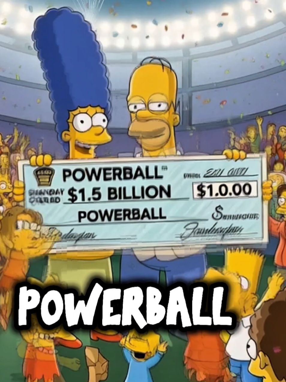 $1.5 BILLION. One ticket. One family. From broke to billionaires in seconds… Luck or destiny? 💰✨ #simpsonspredictions #homersimpson #lottery #powerball #jackpot 