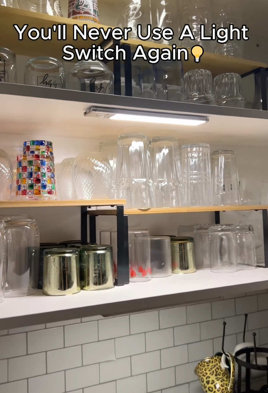 One step = lights on!!💕✨#cabinetlights #undercabinetlights #homelighting #ledlights #shinepal #motionsensor #lights #nightlight #tiktokshopping 