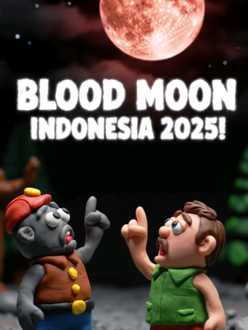 Fakta Seram tapi Indah : Blood Moon akan menghiasi langit Indonesia sebentar lagi! Berani lihat langsung?👀✨ #claymotion #faktaunik  #gerhanabulan