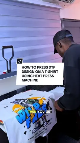 HOW TO PRESS DTF DESIGN ON A T-SHIRT USING HEAT PRESS MACHINE #dtf #howto #tshirt #graphicdesign #fyp 