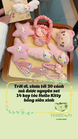 🎀 Set 14 kẹp tóc Hello Kitty Hồng xinh xỉu, bé gái mê tít #yooniecorner #yoonie #set14keptocchobegai #keptochellokitty #keptocxinh 