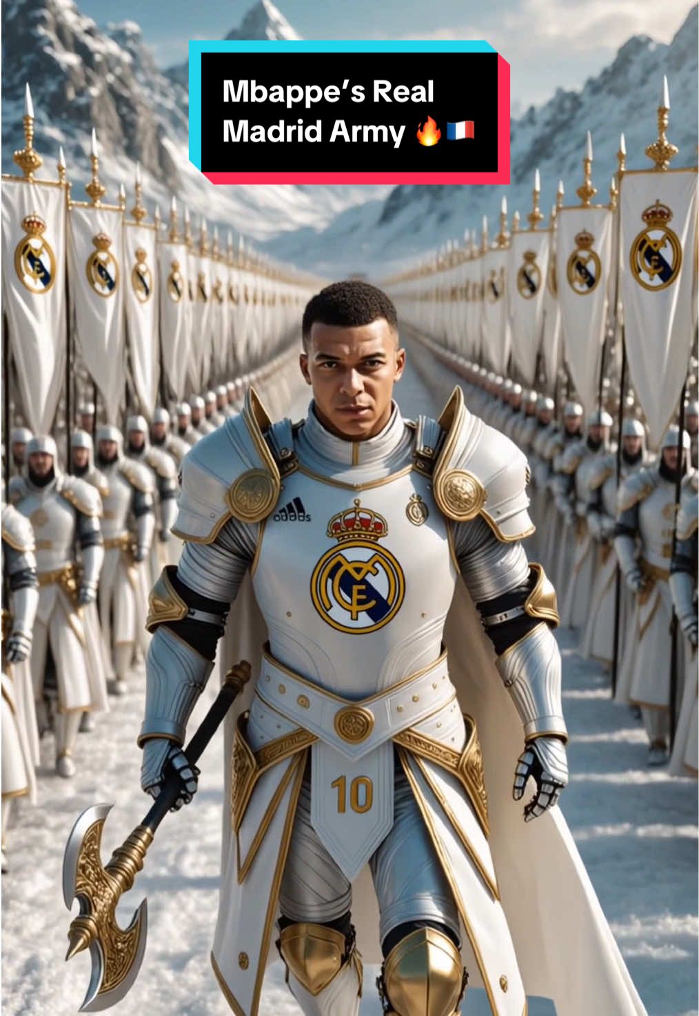 Madrid Army 💪🏼🔥 Kylian Mbappe leads Real Madrid from the front ⚡️🇫🇷 Vinicius Junior leads from the flank on his dragon 🇧🇷⚡️ #RealMadrid #RM #AI #AIVideo
