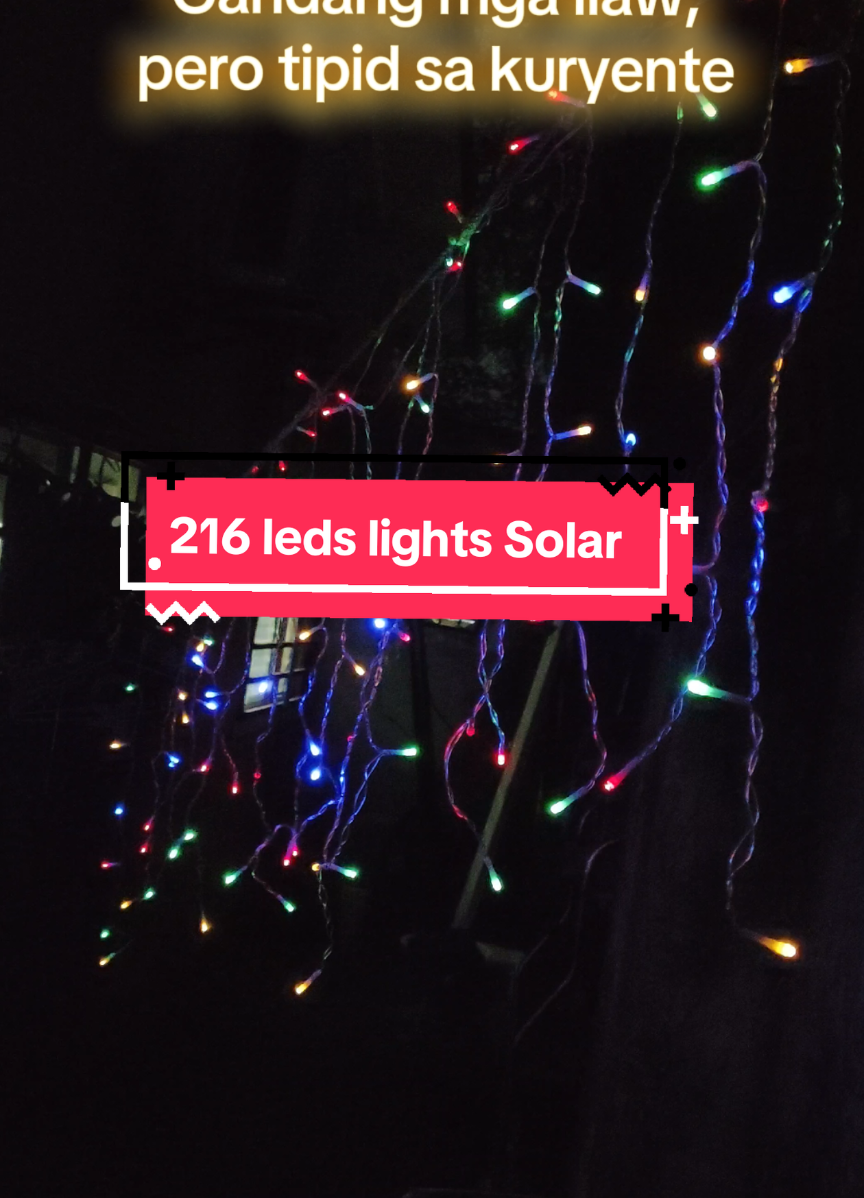 Murang solar icicle christmas lights. Ganda ng pailaw. BER Months man o hindi pwedeng pwede gamitin.  #solariciclelights #christmaslightsdecoration #solarchristmaslights #solarlightsoutdoor #outdoorchristmaslights 