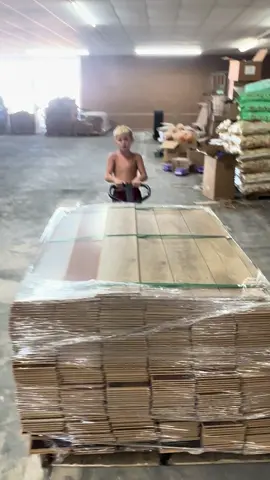 Got Mavrick helping unload flooring truckload today. #mavrickjames #hardwork #workingboy #fyp #SmallBusiness 