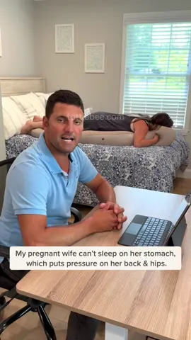 Husbands, take notes. 👀✍️ TummyNest is designed to allow her to safely and comfortably lie on her belly while pregnant, relieving back pain and taking pressure off her pelvis. Check the 🔗 on our page to learn more. 🥰