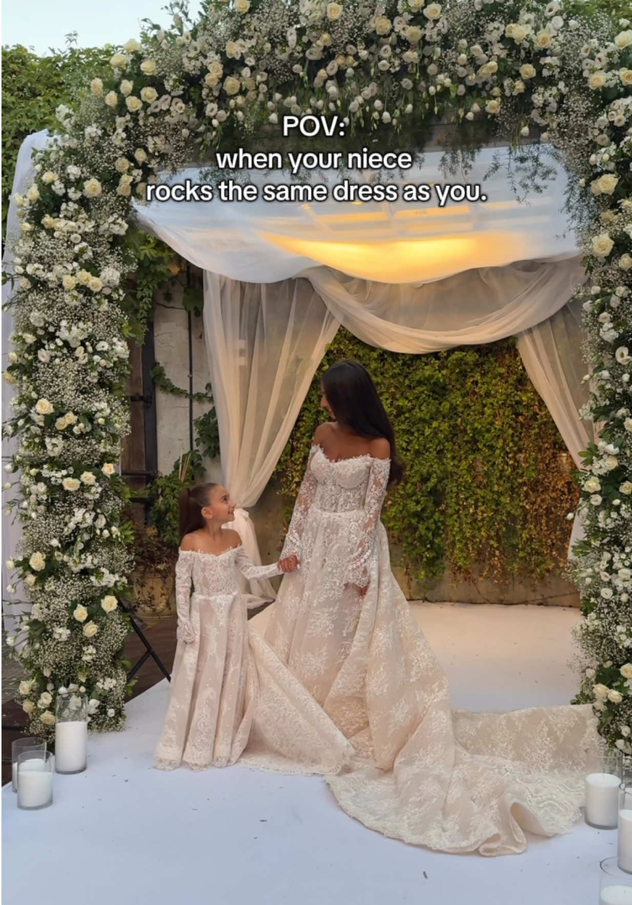 POV: you’re a fashion designer but your niece wears it better🥹  #wedding #bride #flowergirl #minime 