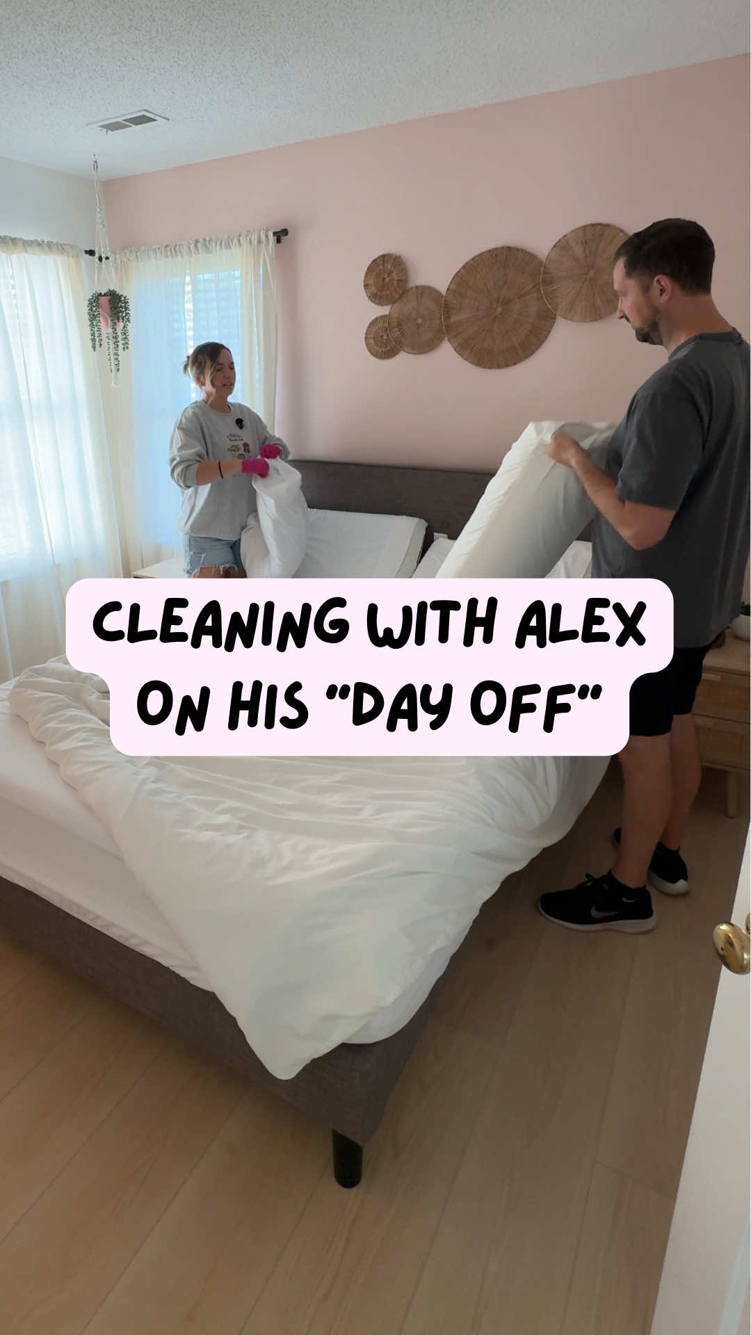 alex (my husband & cohost) isn't usually in my videos cuz he's working but today he had no choice hehe 🩷 #airbnbhosts #couplesinbusiness #sidehustle #tryingtoretireyoung