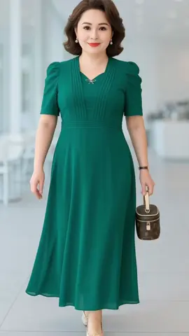 Đầm trung niên maxi phom dài tặng kèm nơ cài rời #VayDepTrungNien #Thoitrangtrungnien #thoitrangbigsize #MacDepMoiNgay #xuhuong 