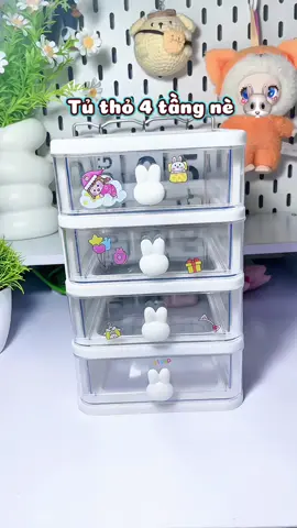 Tủ thỏ mini 4 tầng nhỏ xinh mà đựng được nhiều thứ lắm nha 🫶🏻 #decor #unbox #fyp #xuhuongtiktok #muataitiktokshop  @dautaydaily_ 
