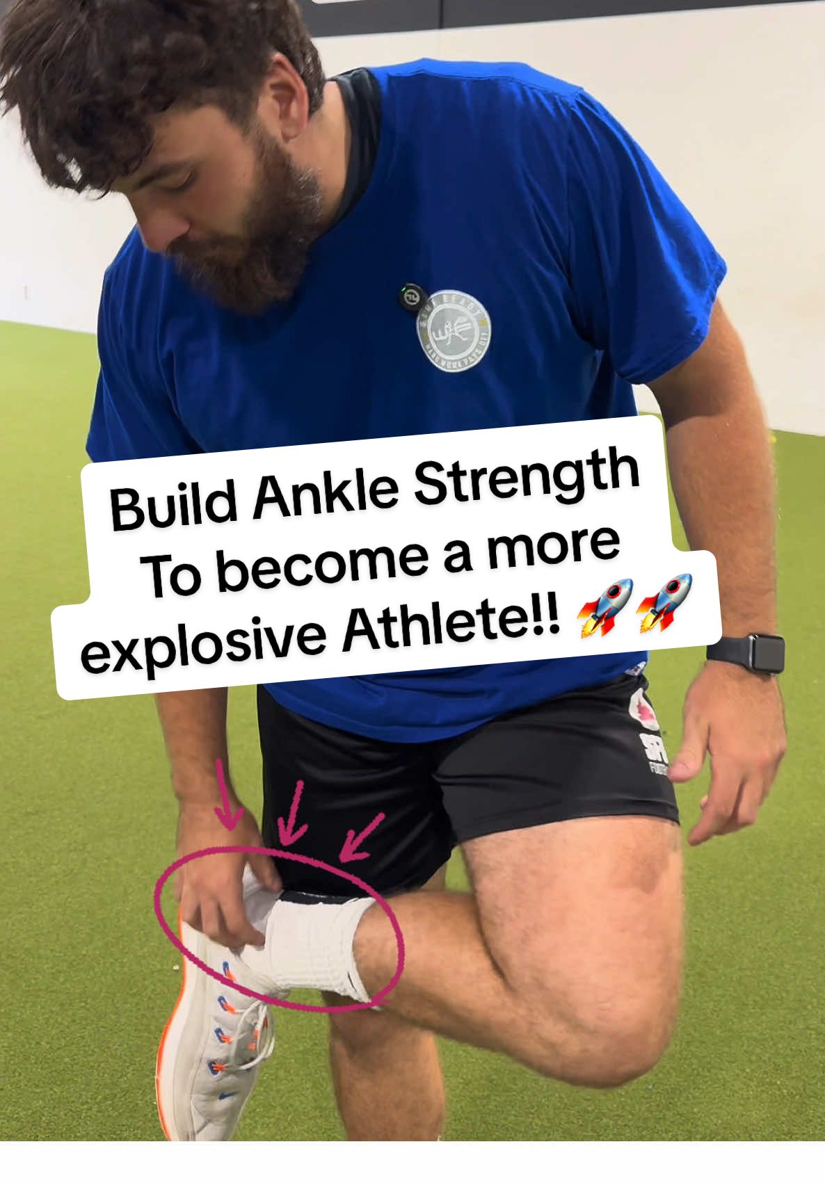 This drill focuses on quick, multi-directional movements to build strength & Explosiveness 🚀 Want to learn more? Visit our page! #youthsports #agility #anklestrength #plyometrics 