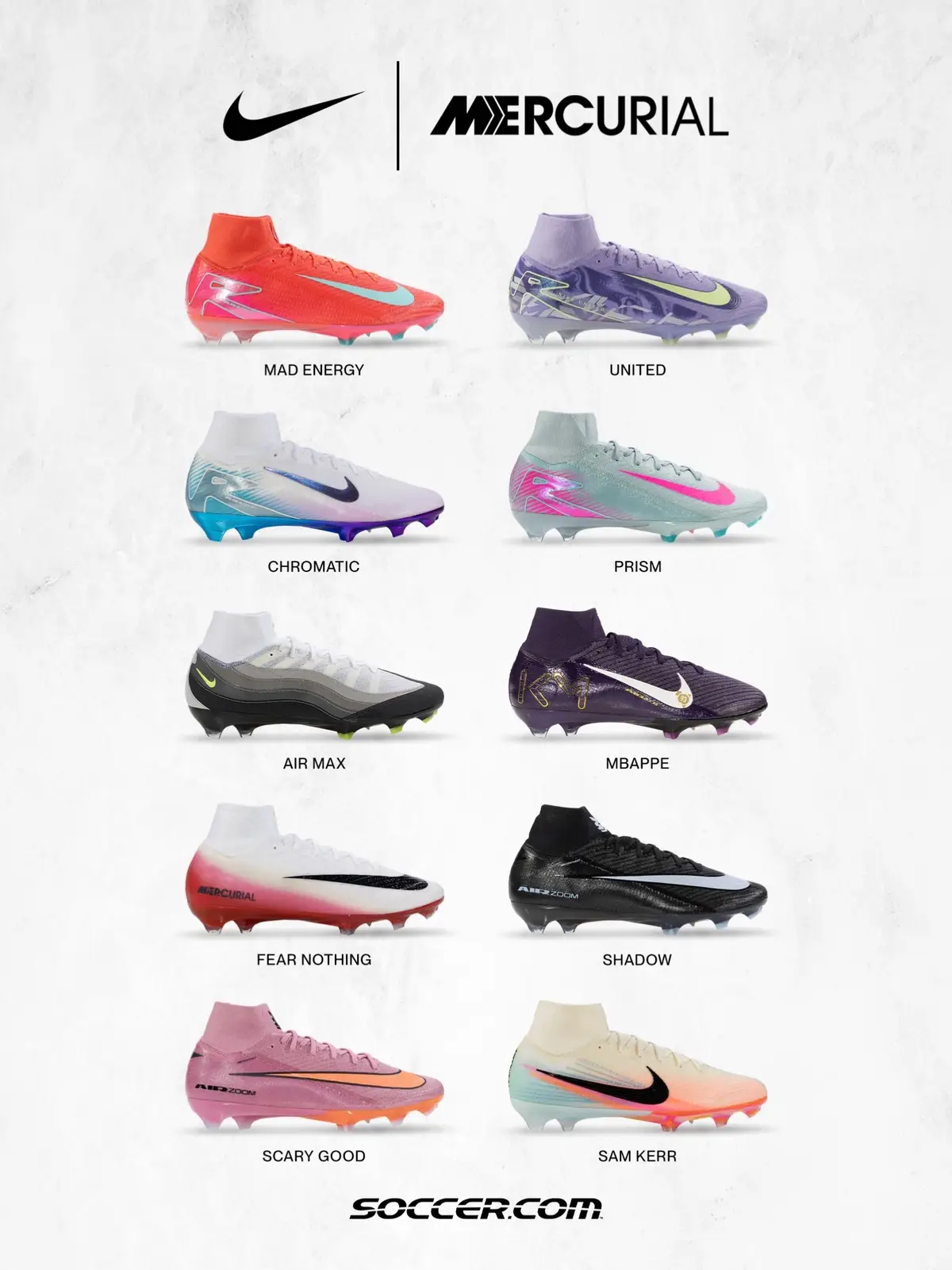 Every Nike Superfly dropped in 2025 💫 Which one are you rocking? 👀 #soccerdotcom #nikefootball #nike #footballboots #soccercleats 